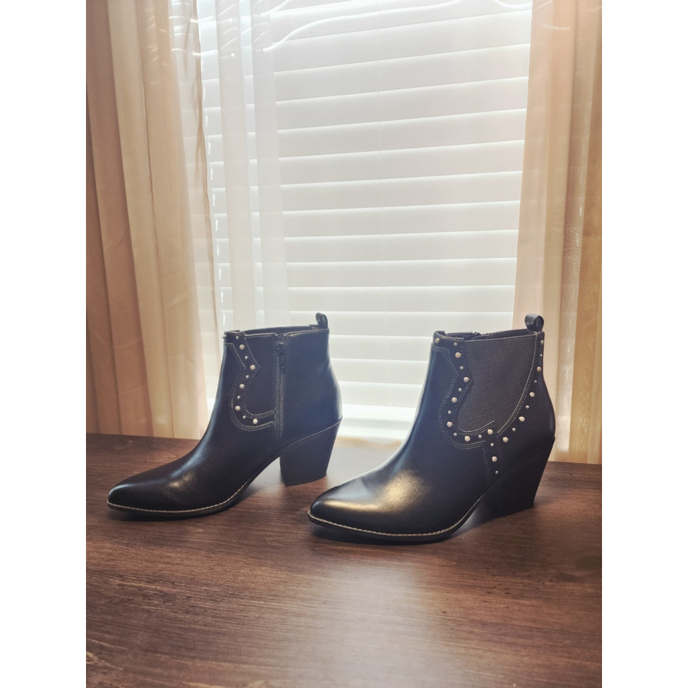Sun + Stone Modern Studded Western Boots Booties SZ 9 M BLACK - Picture 7 of 16